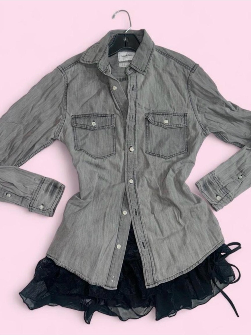 Goodfellow & Co Gray Casual Button-Up Shirt